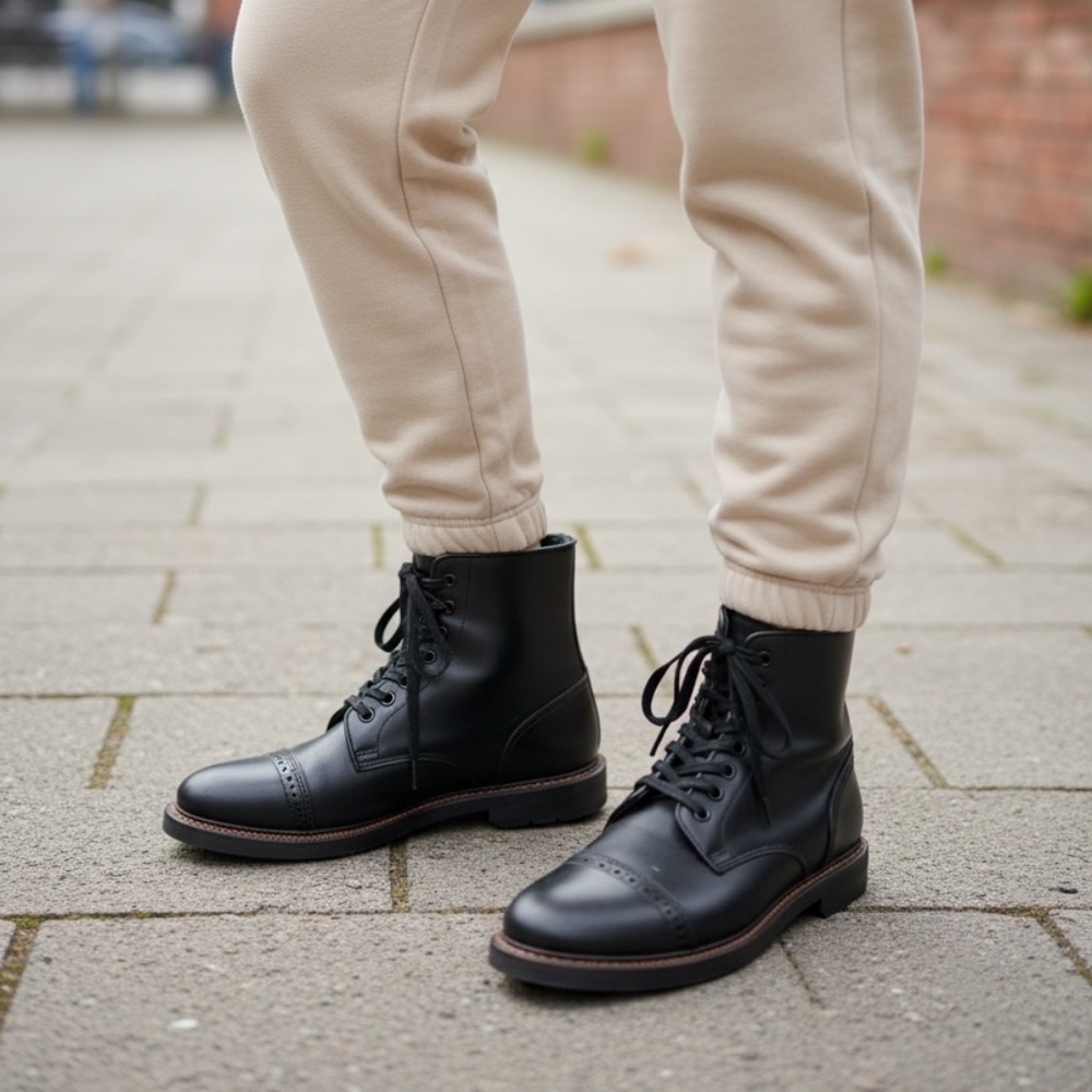 Coach‎ Bleecker Cap Toe Black Boots Men's 8D
